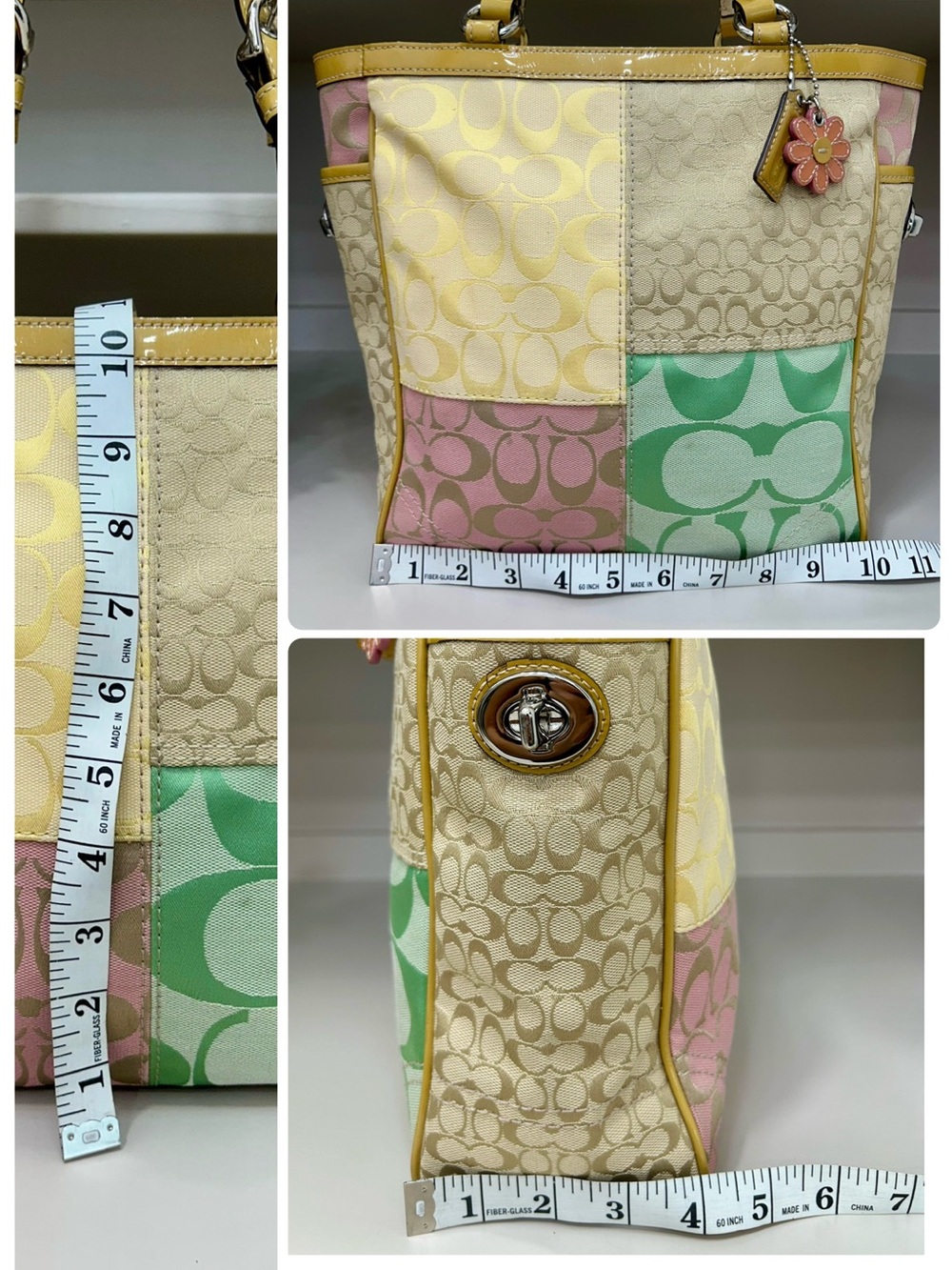 Coach Spring Y2K Signature Pastel Patchwork Turnlock Gallery Tote Shoulder Bag - Picture 16 of 16